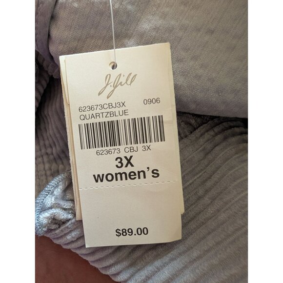 J.Jill Womens 3X Quartz Blue Corduroy Button-Up Jacket With Ruffle Trim NWT - Picture 5 of 8